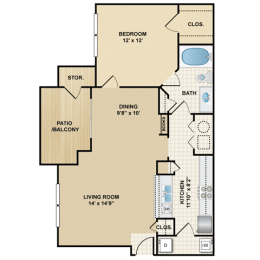 1 bed, 1 bath, 776 sqft, $1,266