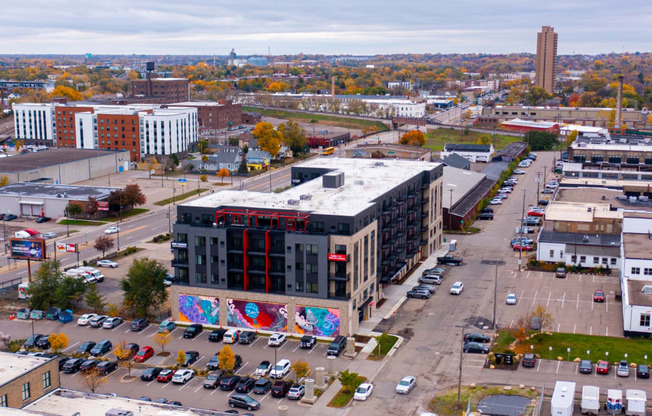 Tyler Street Stacks drone exterior image