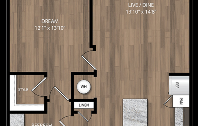 1 bed, 1 bath, 840 sqft, $1,949, Unit 01-214