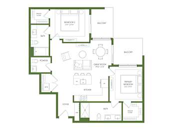 2 beds, 2.5 baths, 1,075 sqft, $2,560