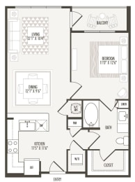 1 bed, 1 bath, 722 sqft, $1,275