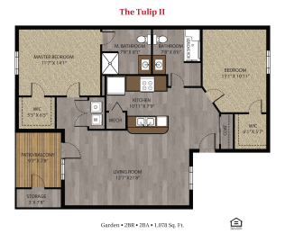 2 beds, 2 baths, 1,078 sqft, $1,854