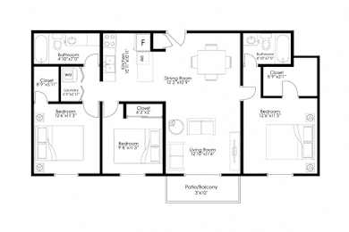 3 beds, 2 baths, 1,200 sqft, $1,784