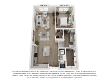 1 bed, 1 bath, 934 sqft, $1,276