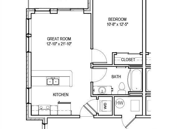 1 bed, 1 bath, 624 sqft, $1,351, Unit 118