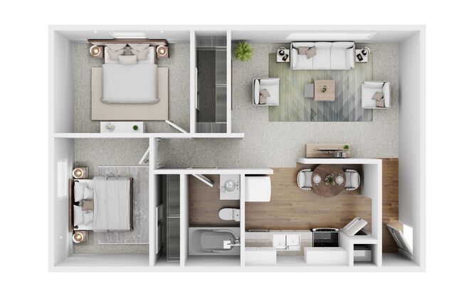 2 beds, 1 bath, 800 sqft, $850, Unit 3620-20