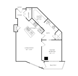1 bed, 1 bath, 849 sqft, $1,750