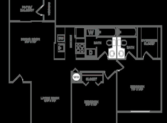 2 beds, 2 baths, 1,100 sqft, $2,619