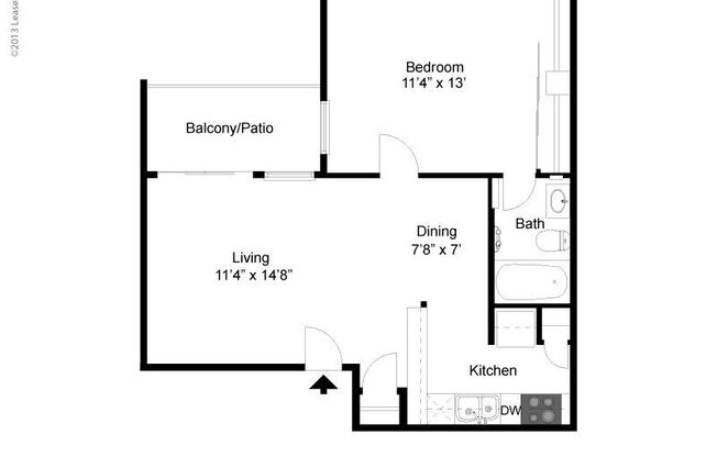 1 bed, 1 bath, 570 sqft, $1,045