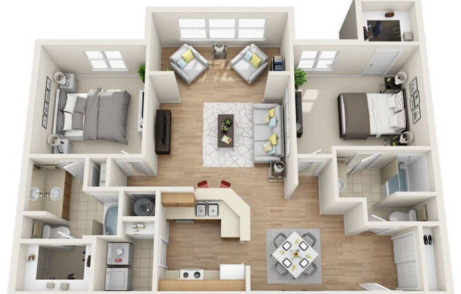 2 beds, 2 baths, 1,287 sqft, $1,778