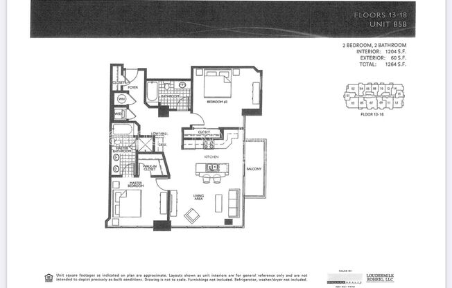 2 beds, 2 baths, 1,204 sqft, $2,899, Unit 1713