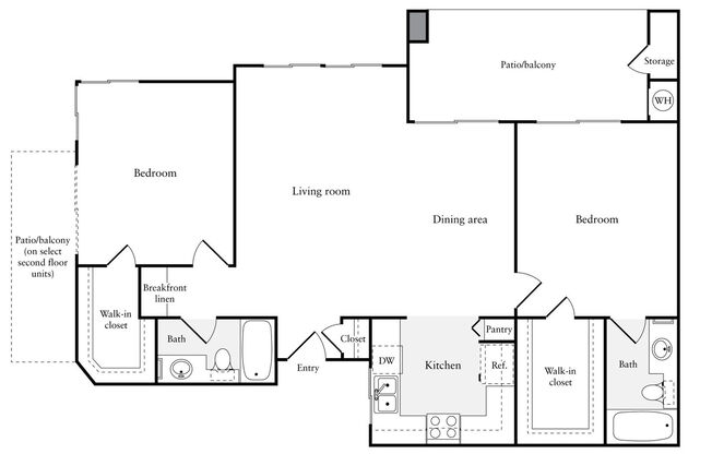 2 beds, 2 baths, 1,020 sqft, $2,970