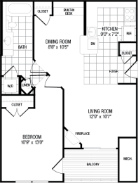 1 bed, 1 bath, 768 sqft, $2,016