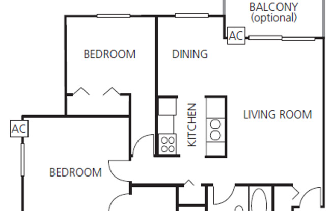 2 beds, 1 bath, 972 sqft, $1,315, Unit 95-105