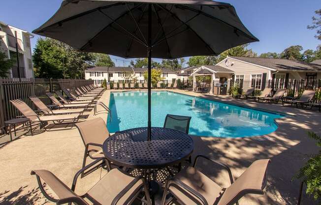 This is a picture of the pool area at Deer Hill Apartments in Cincinnati, Ohio.