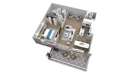 1 bed, 1 bath, 705 sqft, $1,528