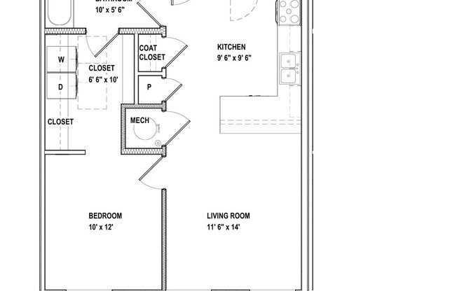 1 bed, 1 bath, 690 sqft, $1,395, Unit 508 - A690