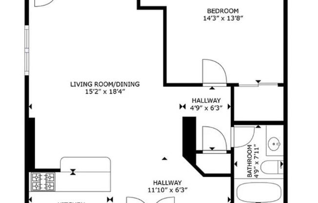 1 bed, 1 bath, 712 sqft, $7,195, Unit 11F