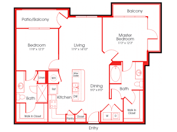 2 beds, 2 baths, 1,050 sqft, $2,745