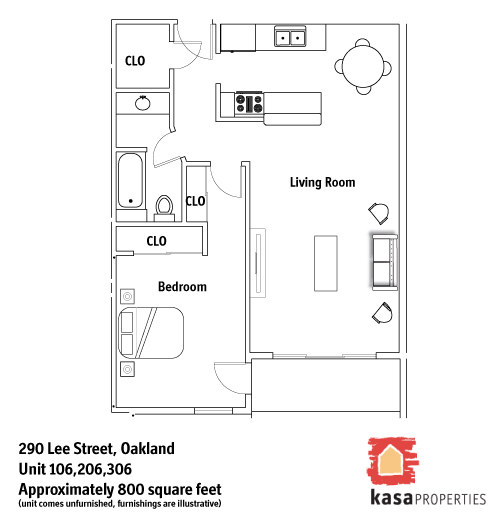 1 bed, 1 bath, 785 sqft, $2,395, Unit 206