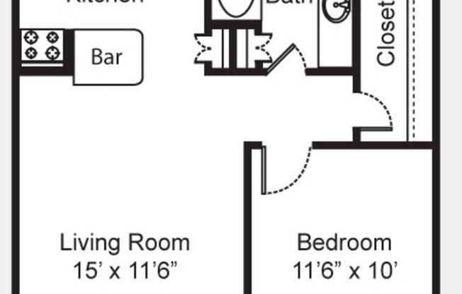 1 bed, 1 bath, 538 sqft, $765