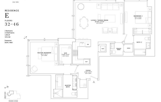 2 beds, 2.5 baths, 1,402 sqft, $22,000, Unit 42E