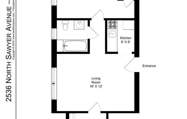 1 bed, 1 bath, 532 sqft, $1,995, Unit 209