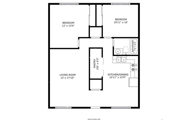 2 beds, 1 bath, 935 sqft, $1,299, Unit 21