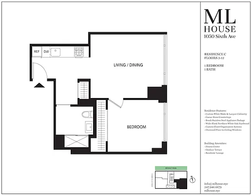 Studio, 1 bath, $4,895, Unit 3C