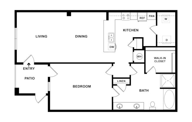 1 bed, 1 bath, 878 sqft, $1,495