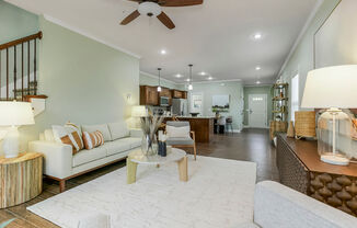 Living Room at Prairie Pines Townhomes, Shawnee, Kansas