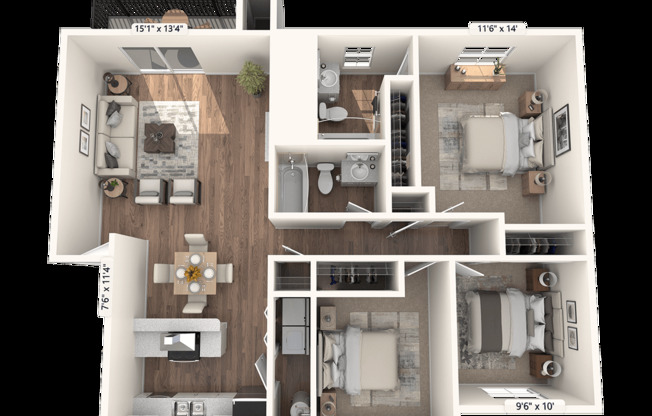 3 beds, 2 baths, 1,100 sqft, $2,520