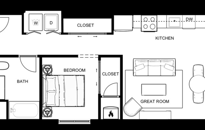 1 bed, 1 bath, 675 sqft, $1,275, Unit 104