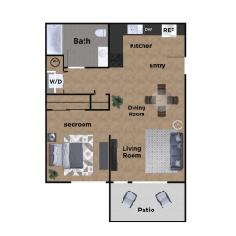 Studio, 1 bath, 578 sqft, $1,163