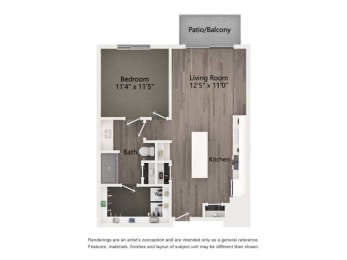 1 bed, 1 bath, 743 sqft, $1,930