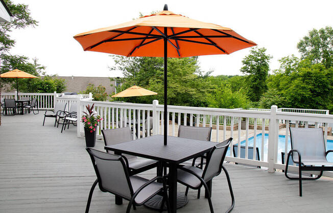 Patio at Eagle Ridge Apartments in Monroeville PA