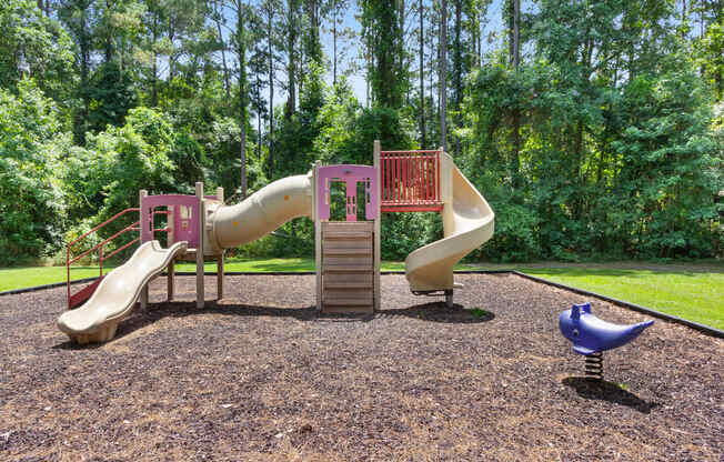 children's playground with woodchips