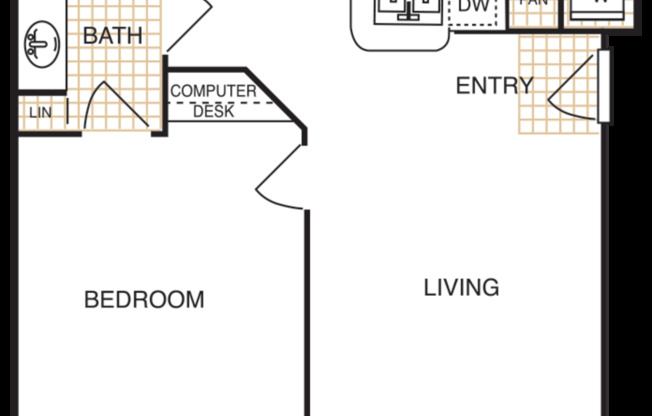 1 bed, 1 bath, 700 sqft, $1,241