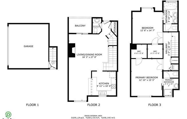 2 beds, 2.5 baths, $3,849