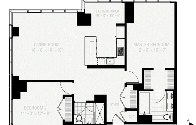 2 beds, 2 baths, 1,250 sqft, $8,600, Unit 52B