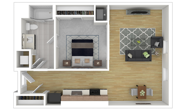 1 bed, 1 bath, 639 sqft, $2,199