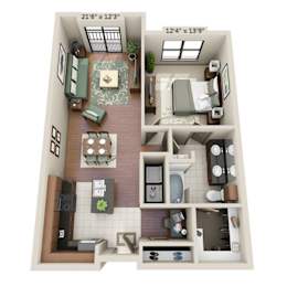 1 bed, 1 bath, 857 sqft, $1,433
