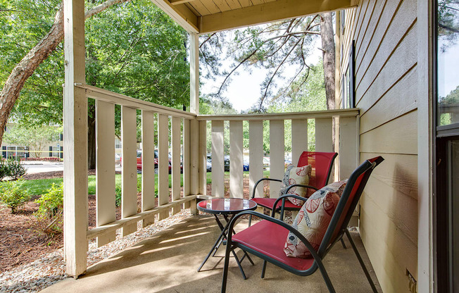 Private patio with chairs