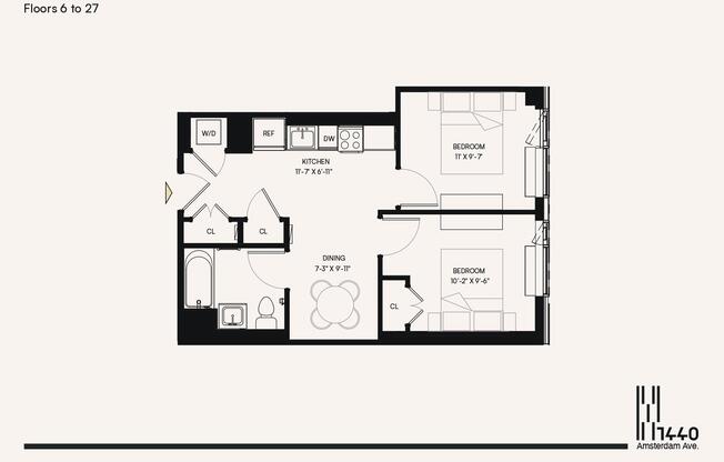 2 beds, 1 bath, $4,895, Unit 1814