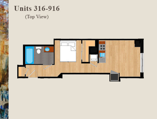 1 bed, 1 bath, $2,000, Unit 416