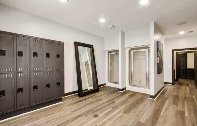 a locker room at the acadia park apartments in houma, la