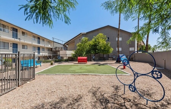 Dog park with agility equipment