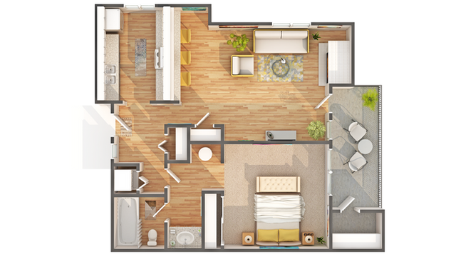 1 bed, 1 bath, 722 sqft, $1,595