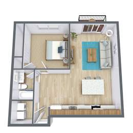 1 bed, 1 bath, 700 sqft, $1,020