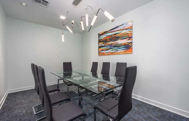 Steelcote Flats clubhouse conference room at Steelcote Square, St. Louis